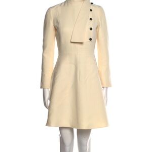 Elegant Cream Button-Detail Dress